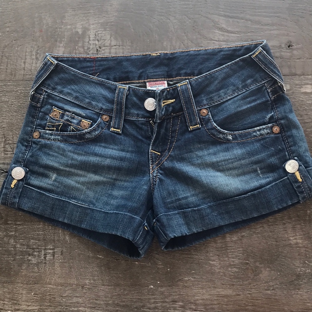 True Religion Dark Blue Denim Shorts